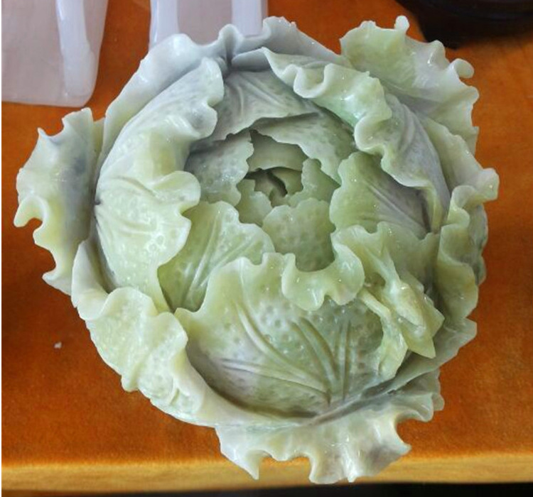 岫玉白菜摆件雕刻岫玉包包白菜花菜摆件百财摆件