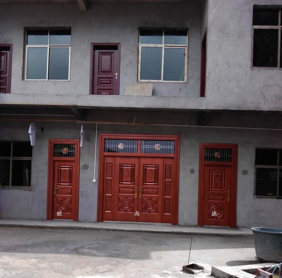 农村自建房客厅门仿真铜四开子母防盗门带气窗安全非标进户门工厂