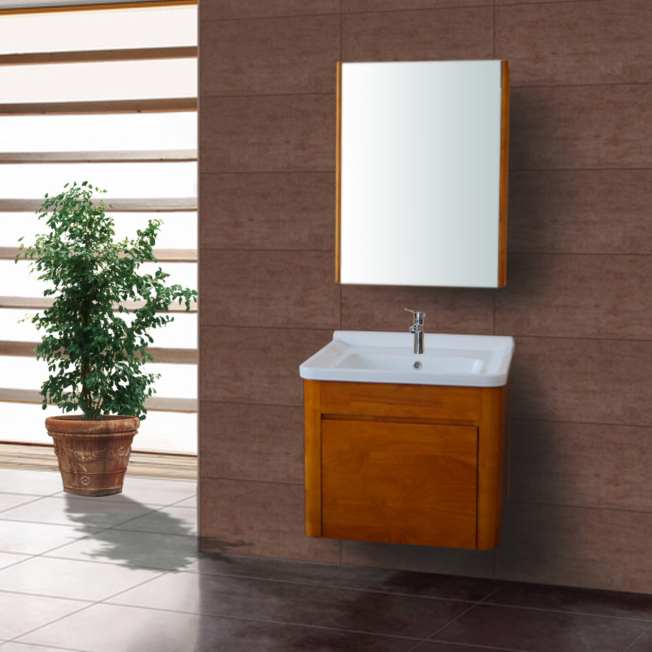 科凡卫浴正品 豪华浴室实木柜 陶瓷盆组合