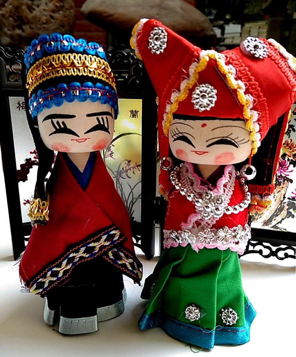 56个民族娃娃 木质工艺品娃娃 景区旅游纪念品中国福娃 民族木偶