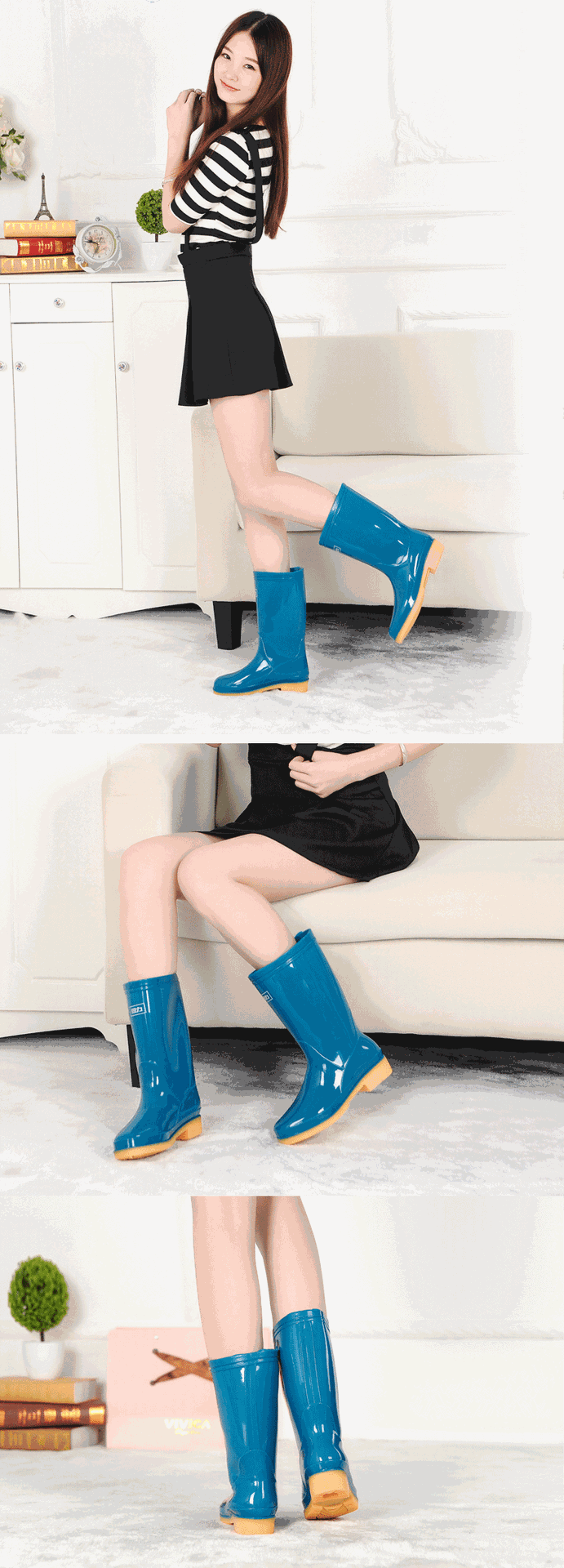 正品回力雨鞋813防水鞋 女式中筒牛筋底防滑水鞋耐磨长筒雨靴批发