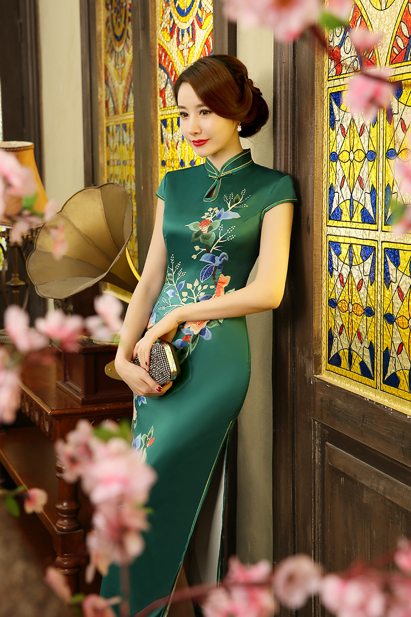 【图】复古立领盘扣2016时尚改良唐装长款高仿_旗袍,唐装_列表网