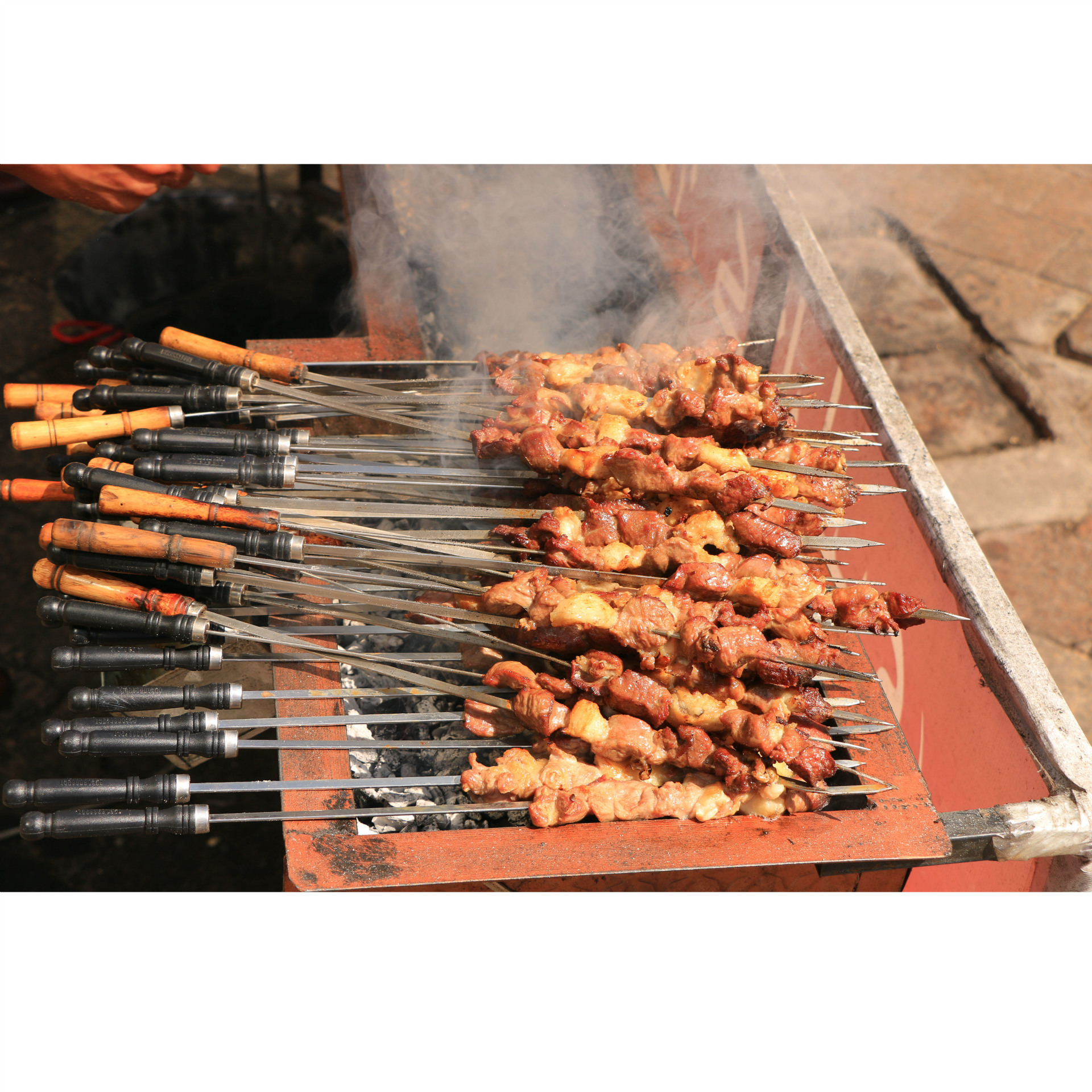 不锈钢扁签 户外烧烤针羊肉串烤肉签子钢签铁签烧烤配件工具批.