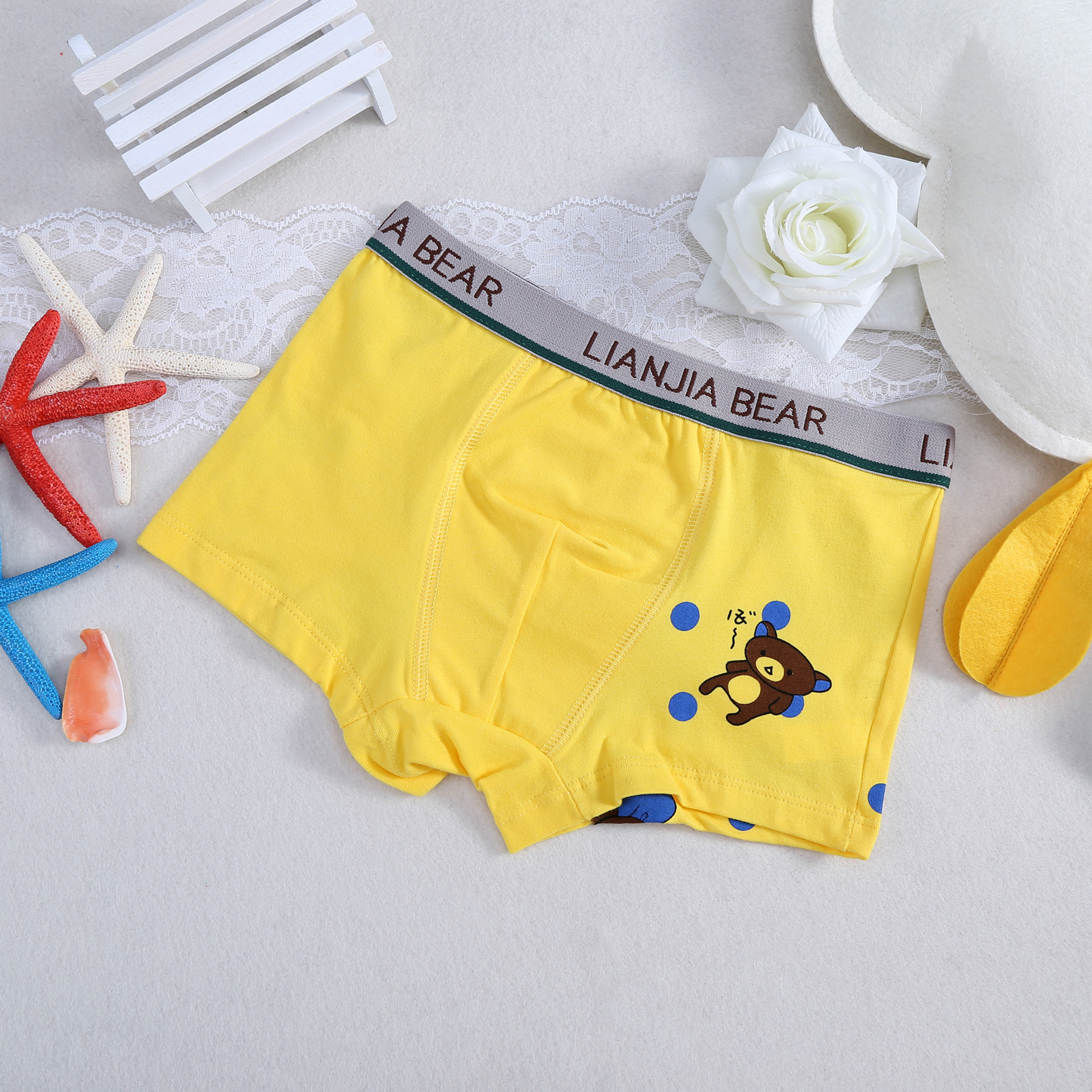 可爱卡通纯棉拉架男童四角裤 男童内裤厂家批发 - 童装批发交易网