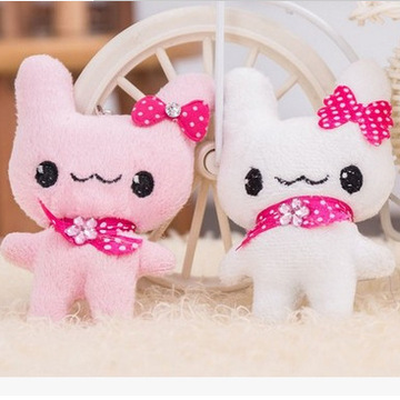 新款迷你布娃娃兔子毛绒玩具小公仔婚庆抛洒小礼品花束小挂件