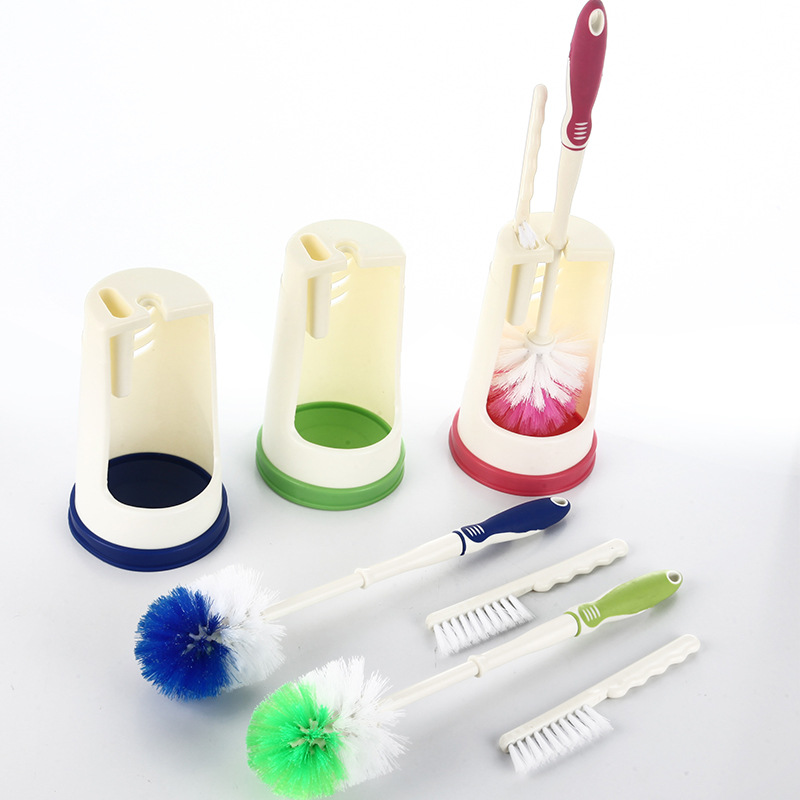 Double Brush Headband Base Toilet Brush Set Bathroom Long Handle Decontamination Cleaning Urinal Brush Toilet Brush 0824