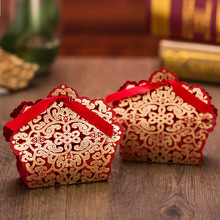 钰彩婚品 喜糖盒批发 烫金糖果纸盒 红色中式喜糖袋 创意结婚糖盒