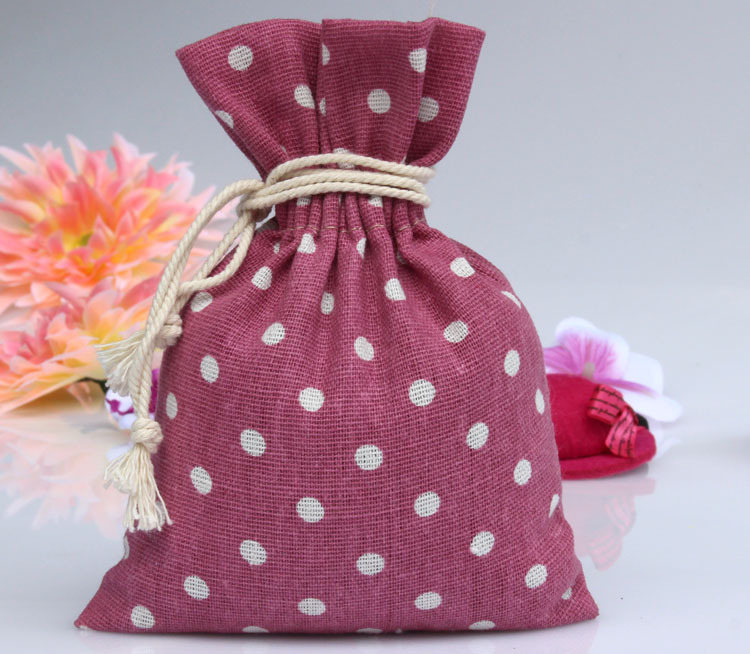 18cm*25cm棉麻束口袋 高品质礼品包装袋 麻布袋 可定制印logo