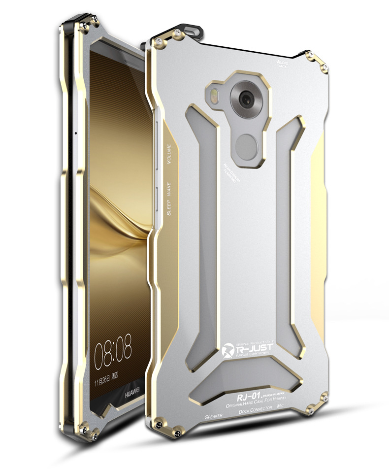 R-JUST GUNDAMAerospace Aluminum Contrast Color Shockproof Metal Shell Outdoor Protection Case for Huawei Ascend Mate8