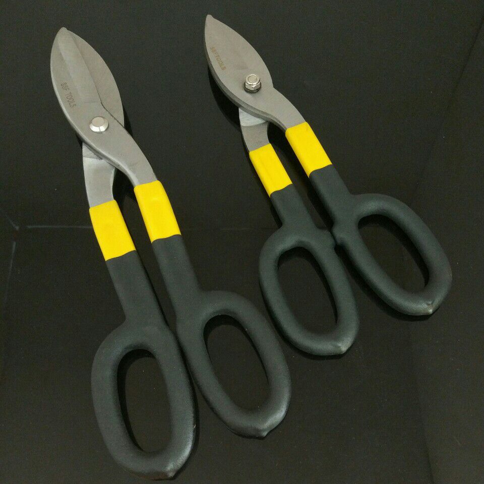 供应高档沾塑抛光白铁剪丝网剪刀10寸12寸美式铁皮剪手动五金工具