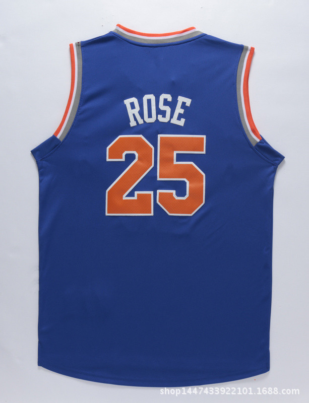 现货nba球衣批发 16-17赛季尼克斯25号罗斯球衣 新面料刺绣篮球服