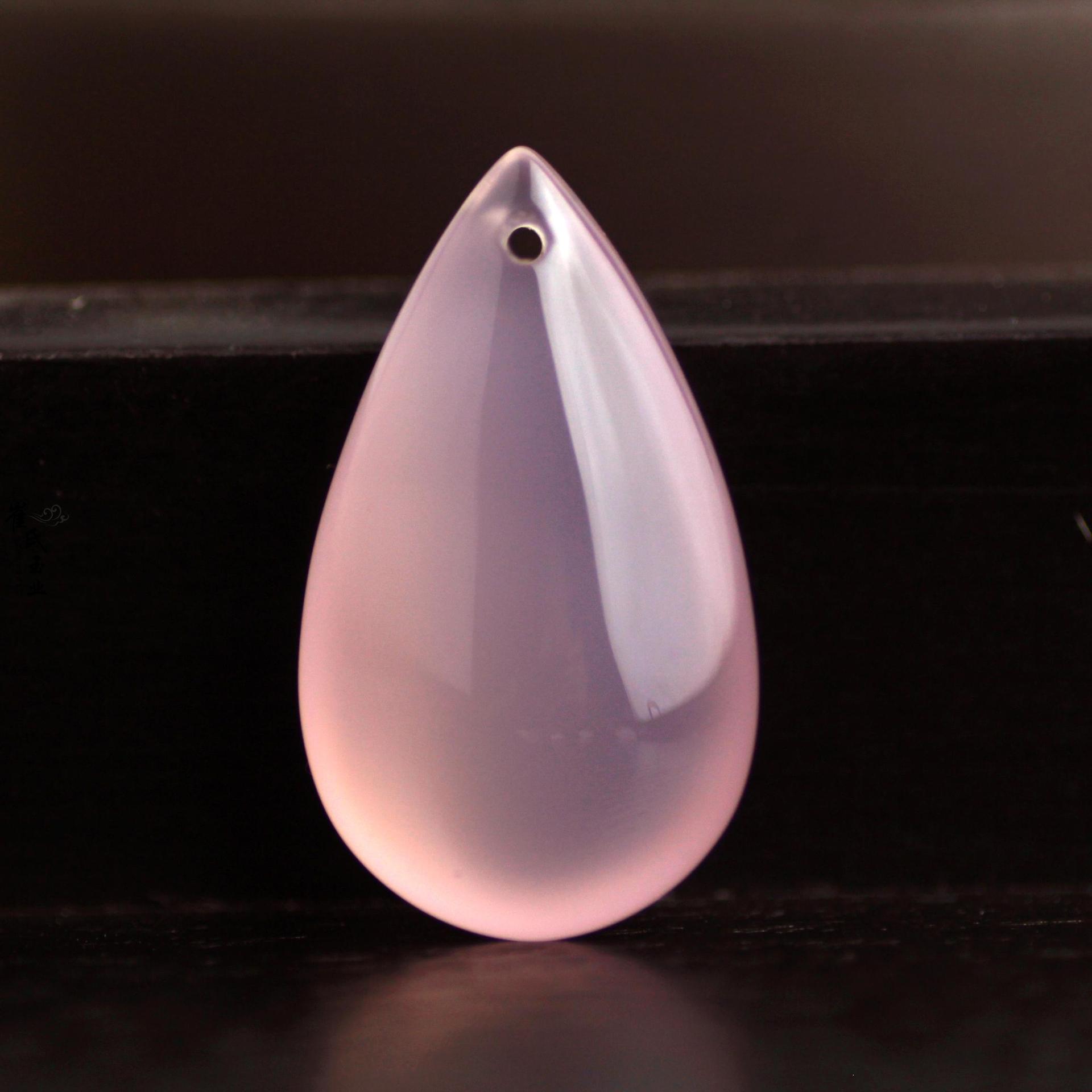 玉器批发天然芙蓉玉粉玉髓水滴吊坠 百搭款女士玉髓项链坠