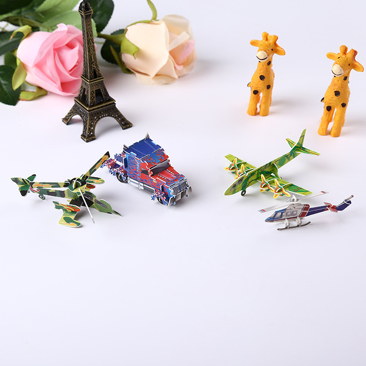 专业厂家提供时尚pp拼图交通工具立体拼装