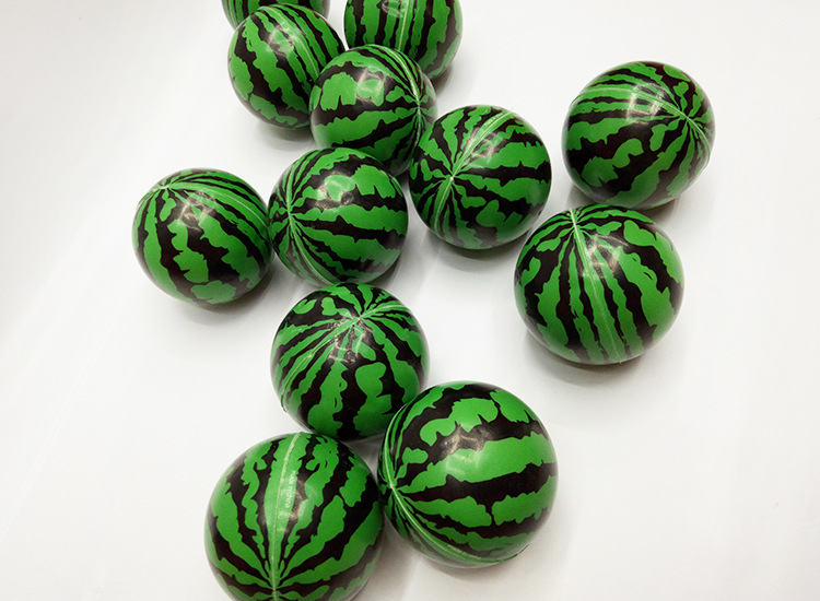 厂家直销 儿童运动玩具pu球 pu发泡海绵弹力球 6.3cmpu西瓜球