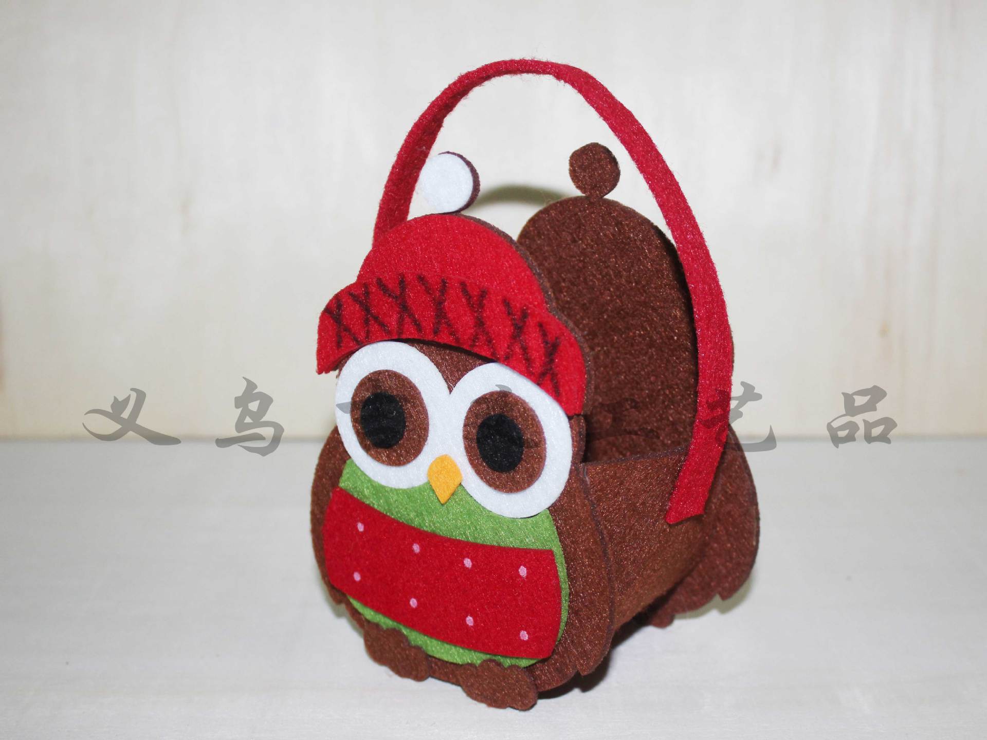 免裁猫头鹰无纺布不织布手提篮diy手工工艺提篮创意提篮环保材料