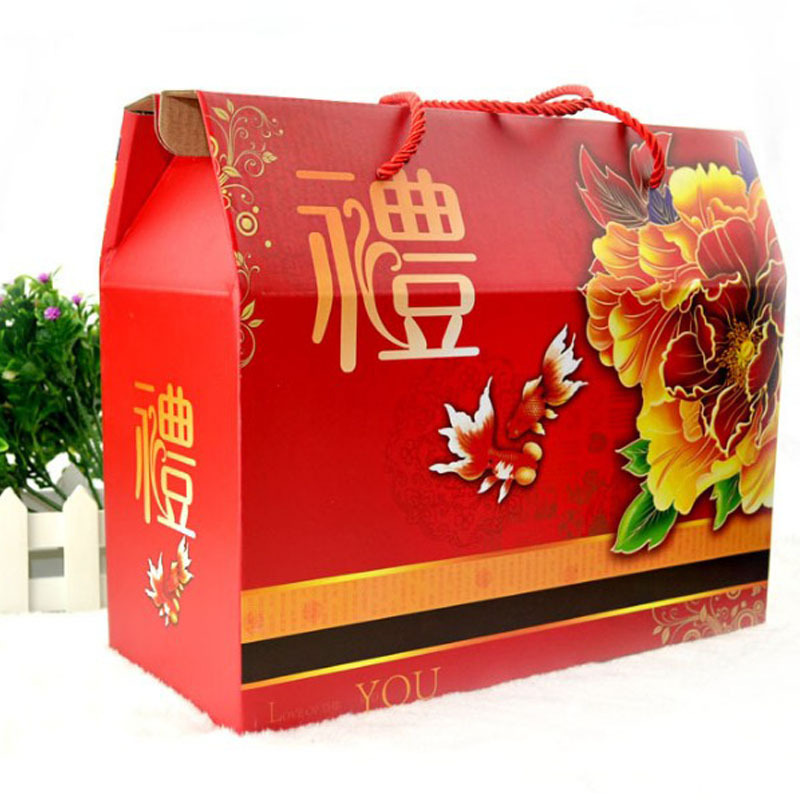 大号多款手提覆膜瓦楞礼品盒年货礼盒干果盒水果礼盒批发现货