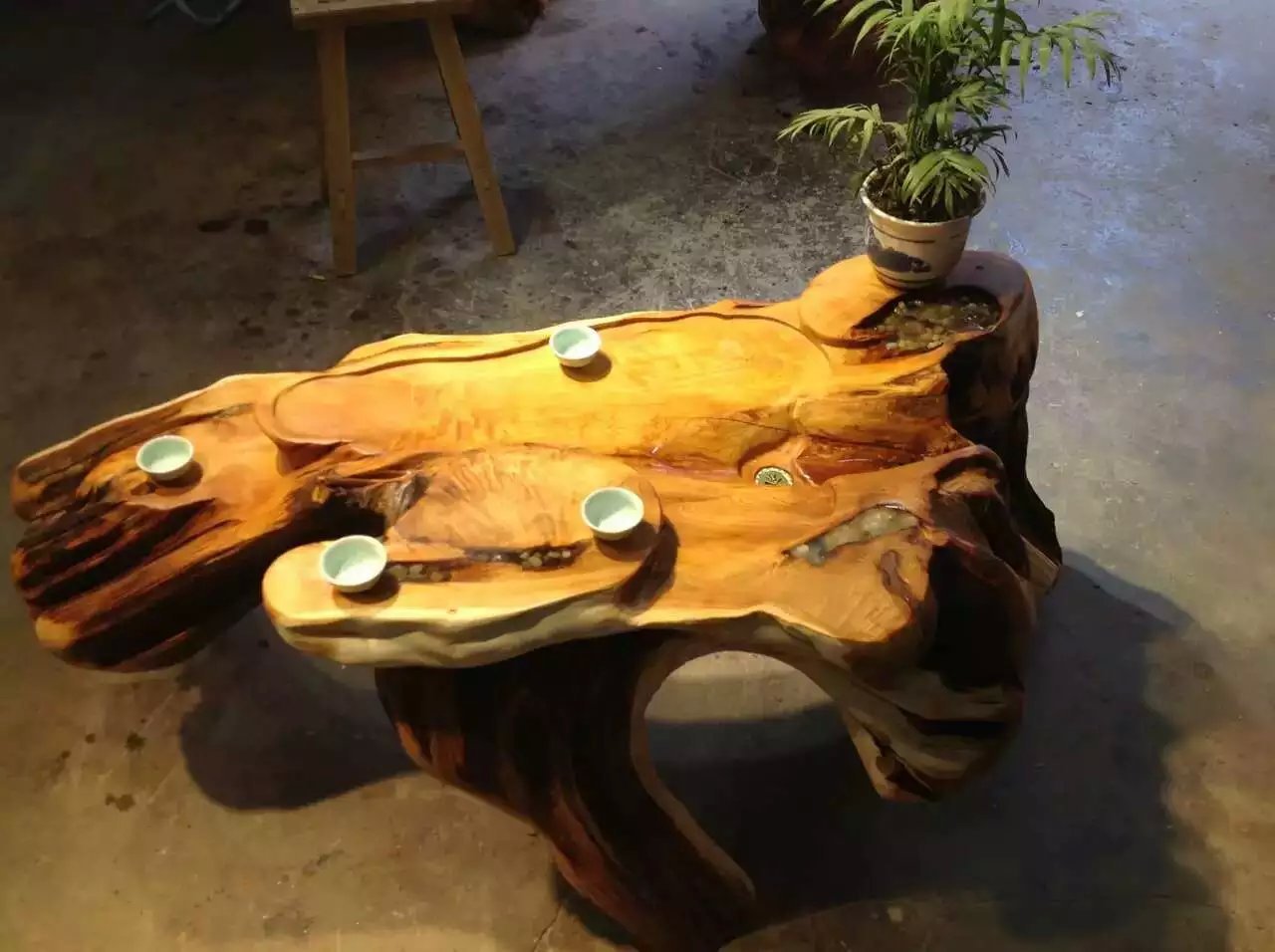 大树根 崖柏根雕茶台制作 2016年新款崖柏整体茶桌诚招代理