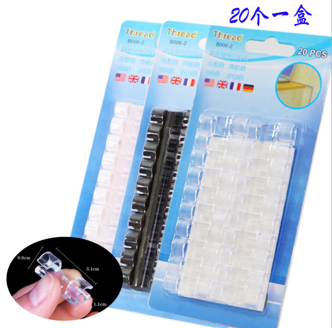 Self-Adhesive Wall Wire Organizer Fixed Clamp Cable Network Cable Storage Organizing Box Data Cable Fixed Clasp 20 Pieces