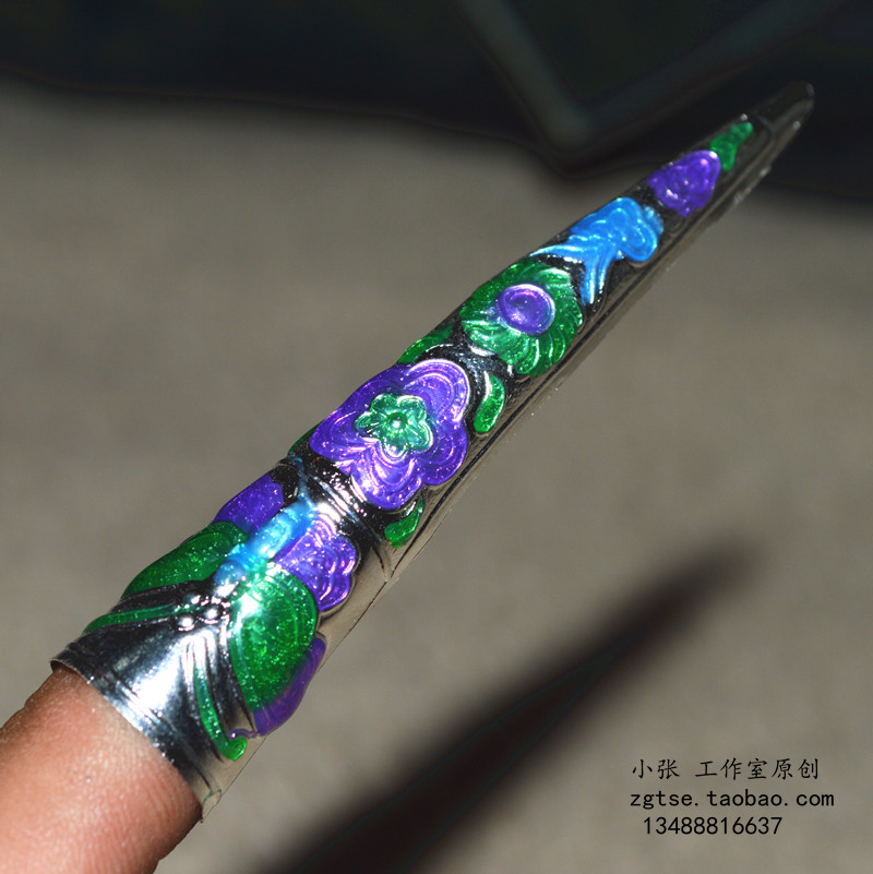 甄嬛传护甲景泰蓝指甲cos清宫千手观音古装饰品仿甄嬛传假指甲套