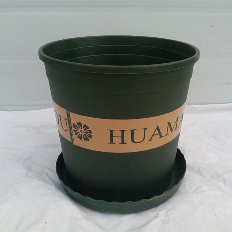 厂价直销加仑盆 塑料加仑花盆1加仑军绿色(拖盘另拍)