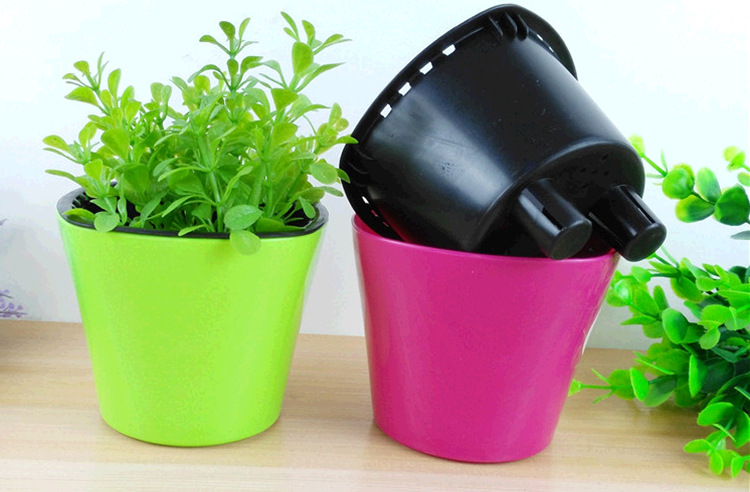 多肉植物彩色花盆塑料盆栽小花盆个性花器办公室肉肉控根套盆