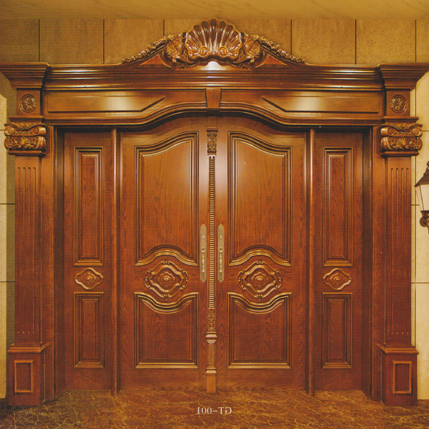 欧式烤漆平开实木雕花大门/套装木门厂家批发定制/成都市木门厂