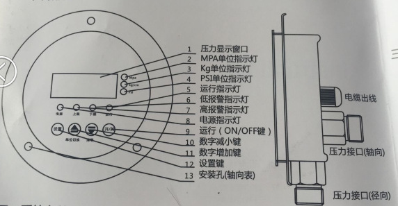 hc-y810数字电接点压力表