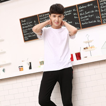 2019夏季宽松圆领纯棉男女中性版休闲运动短袖T恤潮流上衣广告衫