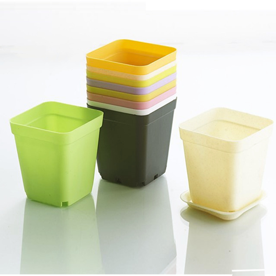 批发 彩方塑料花盆 多肉花盆 迷你彩色花盆 园艺加厚育苗小.