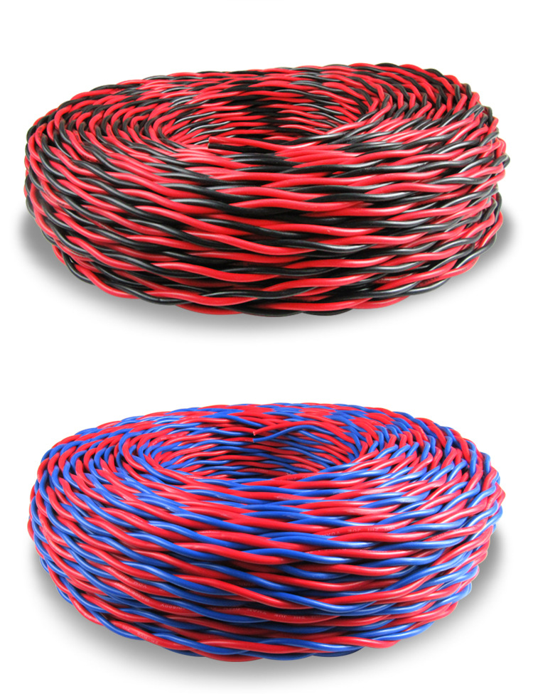 5/0.75/1.0平方两芯家用阻燃双绞线消防电线