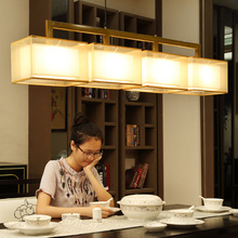 包邮新中式现代简约长方形餐厅吊灯三头书房灯创意饭厅大气餐厅灯