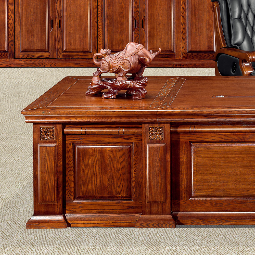 b30皇牌高档全实木办公家具白腊木办公桌大班台老板桌总裁大班桌