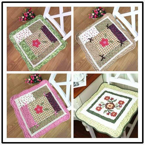 椅子垫纯棉绗缝坐垫 春秋四季座椅垫 方形座垫带绑带 供货淘宝店