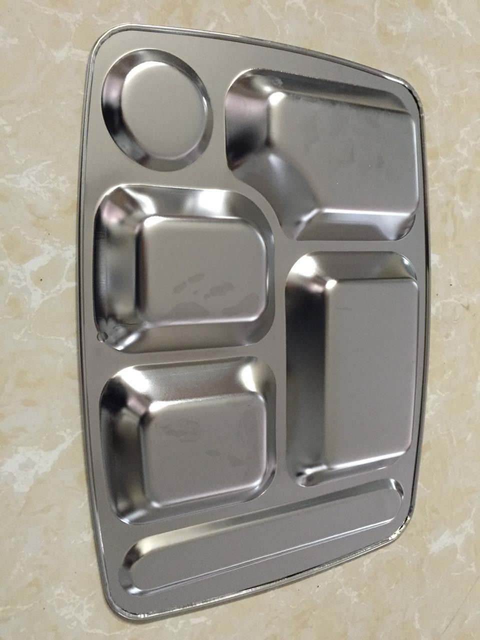 伙食团专用不锈钢加厚4格餐盘餐盘