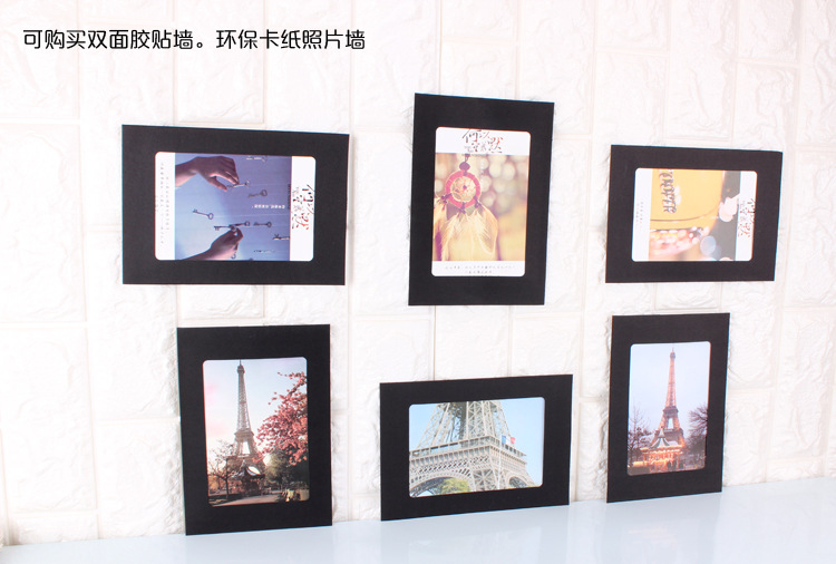 Factory Wholesale 34567-Inch Vintage Cowhide Hanging Paper Photo Frame with Hemp Clip Combined Photo Wall 10 Pieces