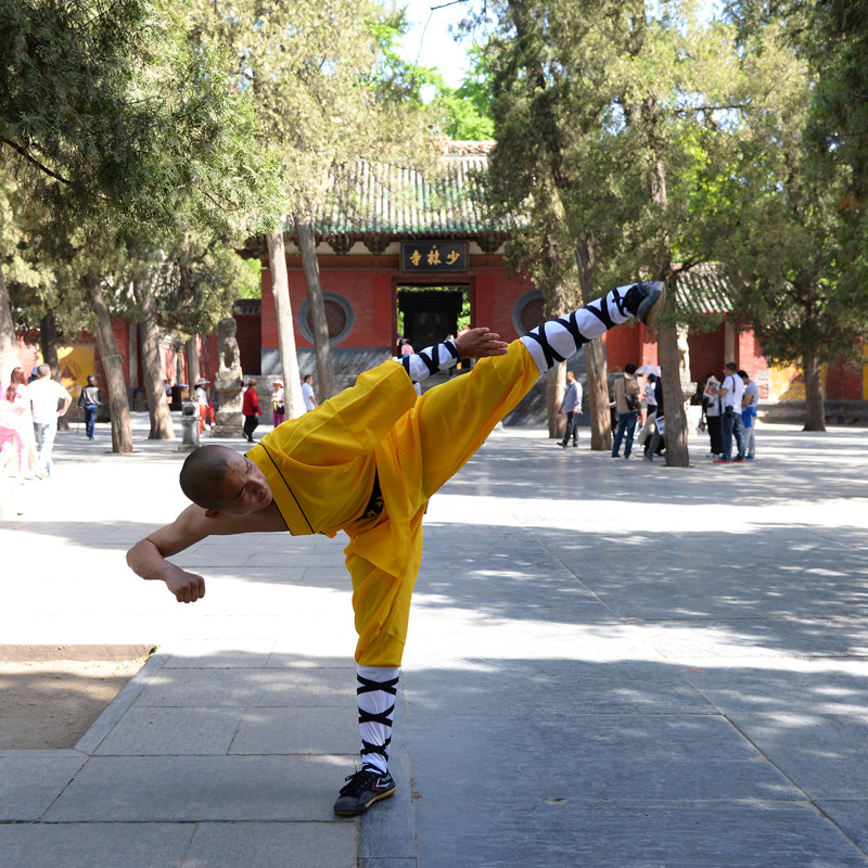 少林武僧服批发 少林武术练功服装 单肩僧服 三色少林服装 批发