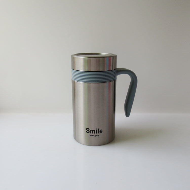 高档保温杯 办公室泡茶杯 有手柄带把手 男士不锈钢商务老板水杯