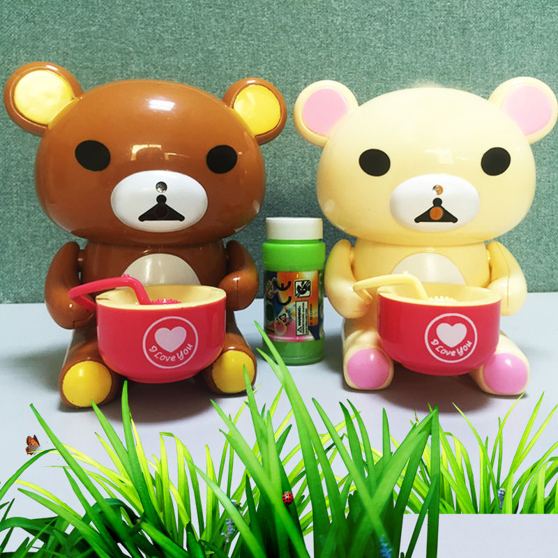 最新泡泡熊自动吹泡泡熊电动吹泡泡灯光音乐公园地摊热卖现货批发