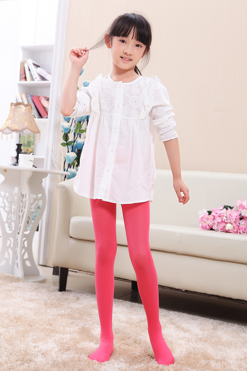 春夏款天鹅绒儿童打底裤糖果色女童时尚连裤袜舞蹈裤练功袜厂家