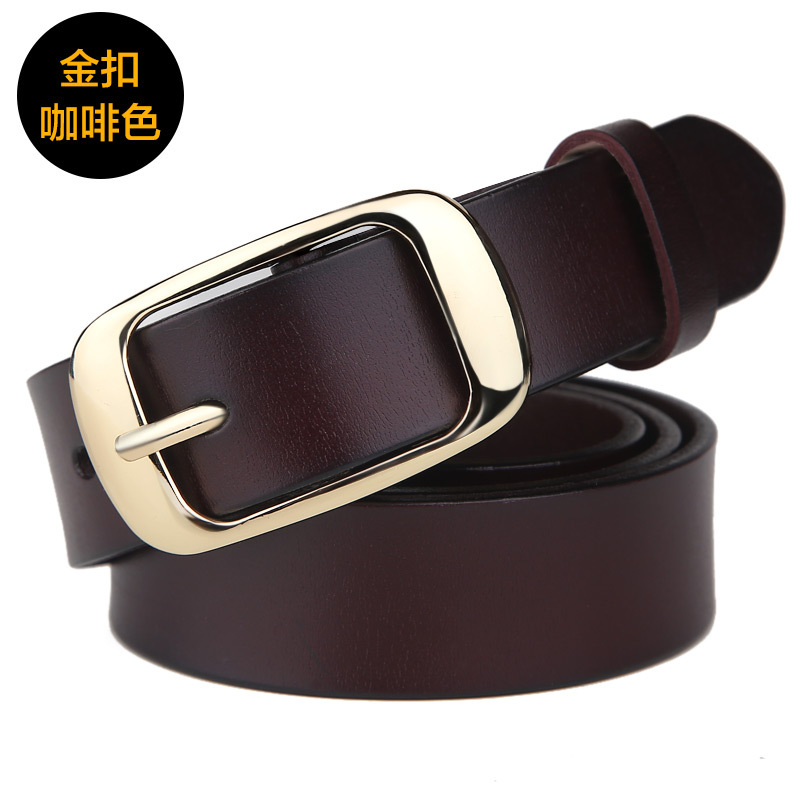 Hot Sale Women's Belt Genuine Leather Women's Genuine Leather Made Korean Belt Decorative Pin Buckle Fashion All-Match Factory Direct Sales
