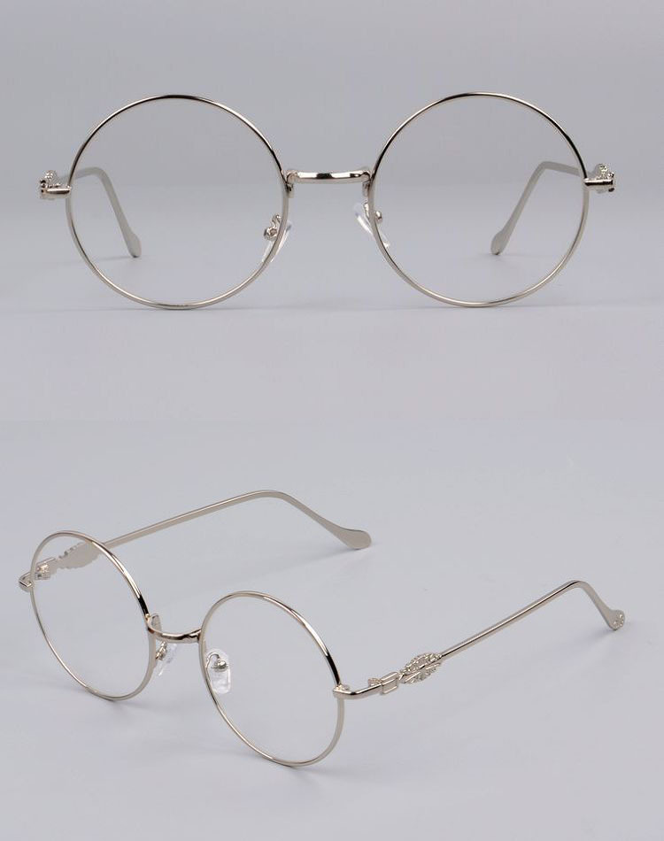 复古巴洛克风男女平光镜金属近视镜镜架森林系眼镜架子圆形平光.