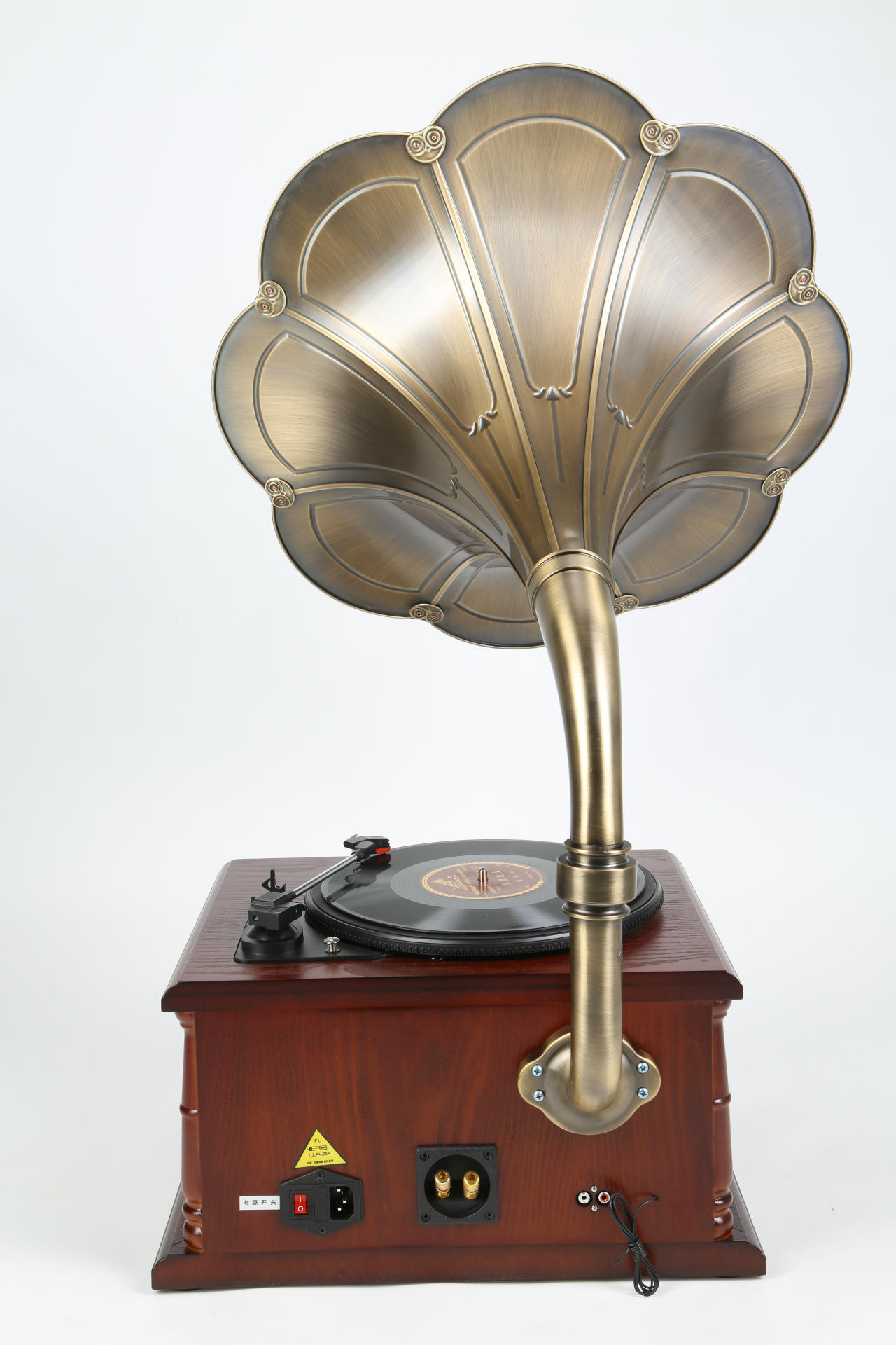 家乐声留声机复古低音炮电唱机台式黑胶唱片机蓝牙音响大喇叭摆件