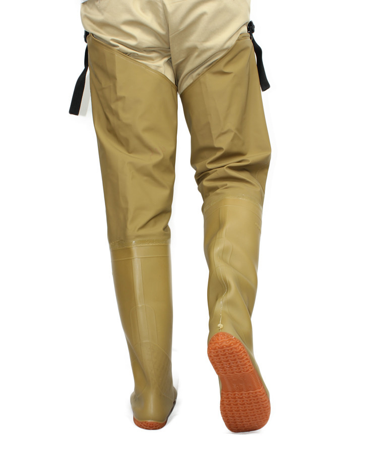 批发加厚下水裤连体雨鞋半身防水裤捕鱼裤纯色一体式血防裤插秧鞋