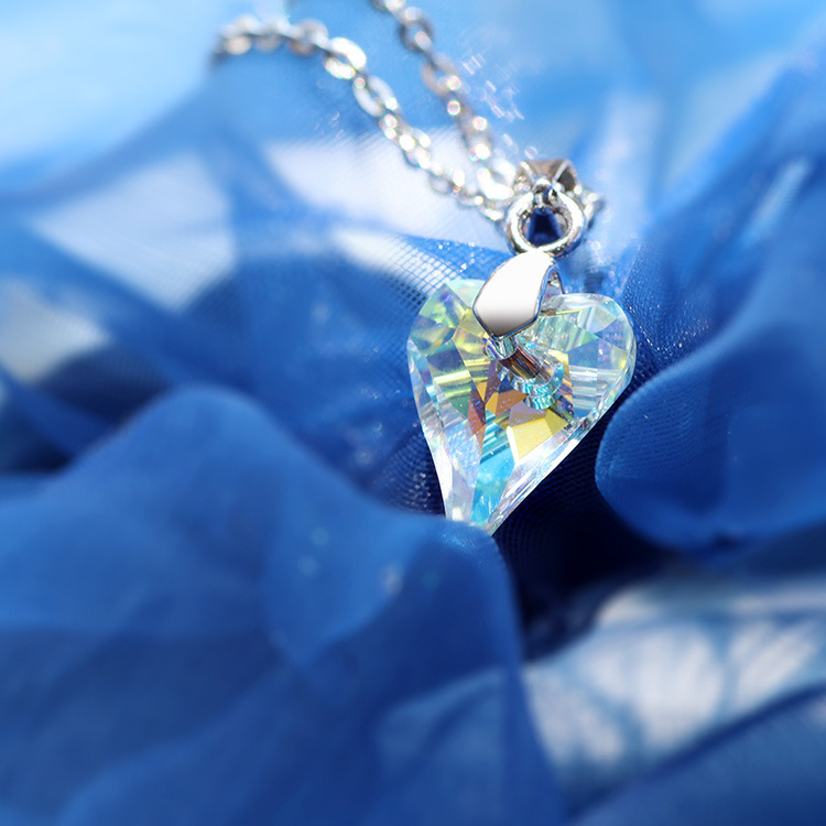 天奢珠宝 批发韩国新款施家正品桃心项链 奥地利水晶吊坠2015737