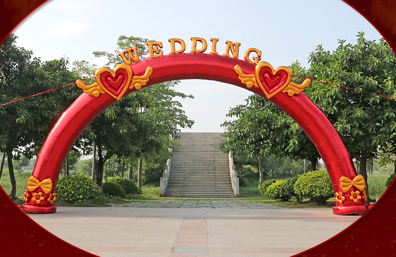 新款婚庆拱门气模结婚充气拱门甜蜜蜜 10米开业气模幸福爱情门-门