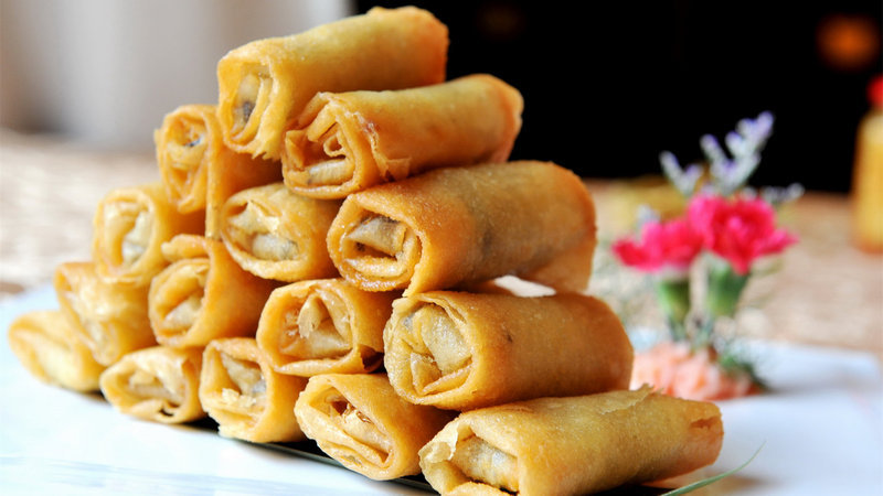 春卷 祥口福港式素春卷 酒楼餐厅下午茶点心速冻米面制品