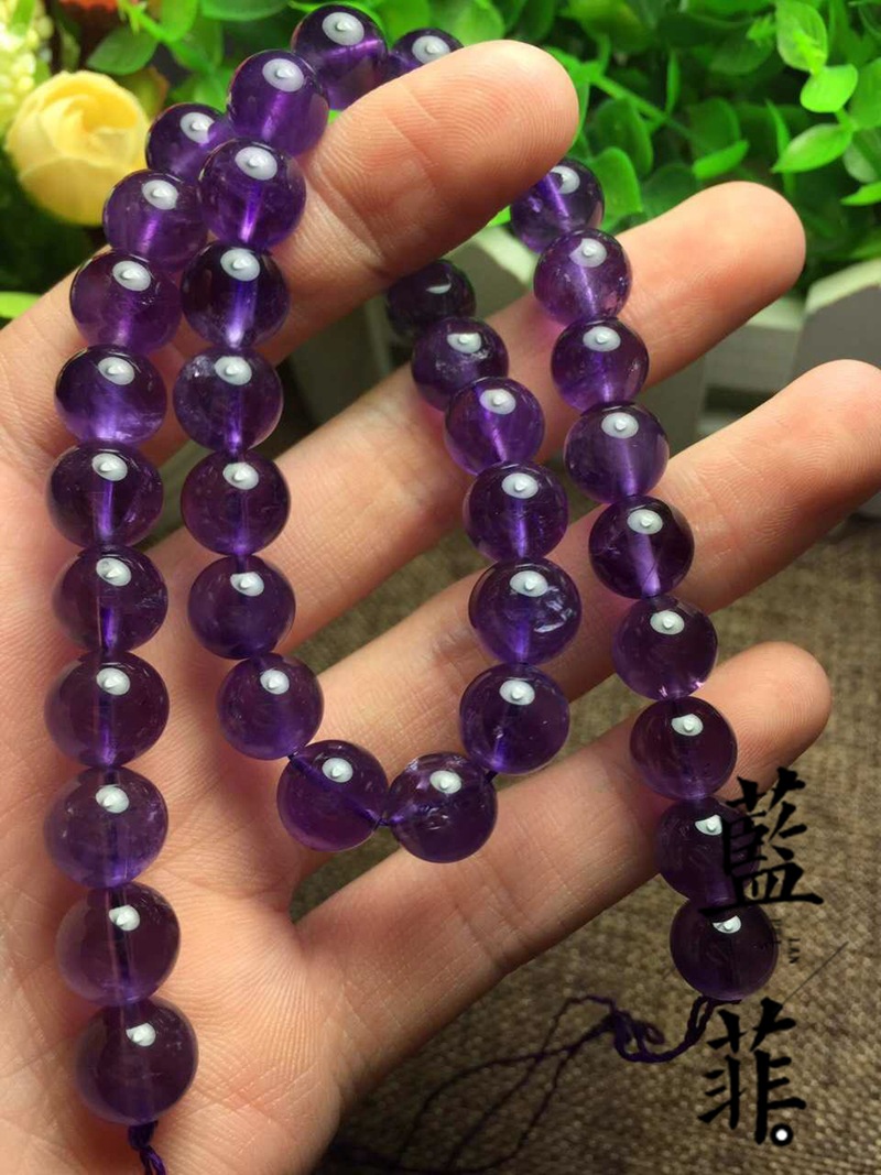 蓝菲 天然紫水晶散珠子批发 半成品串珠diy手工手链饰品配饰新品