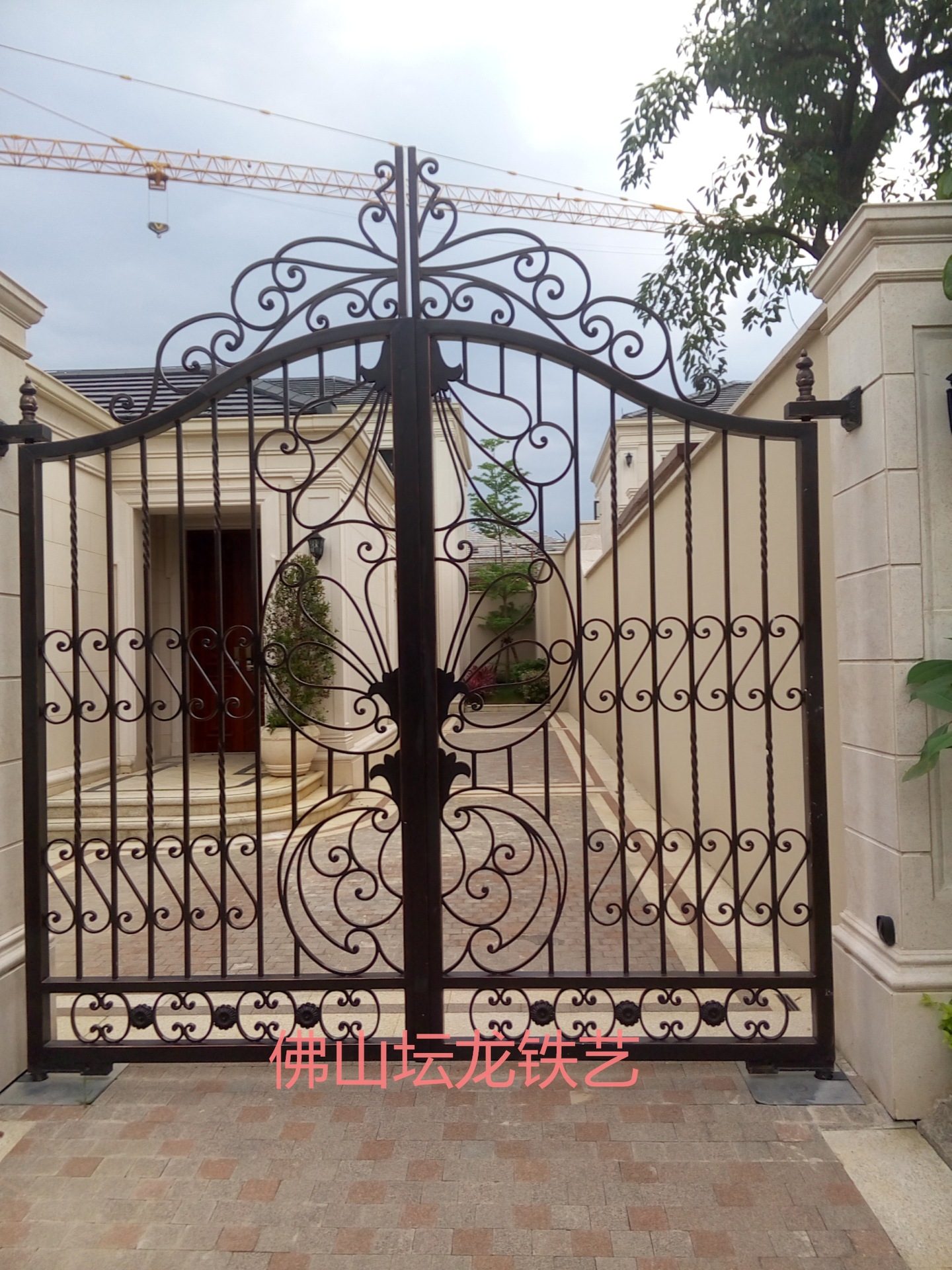 手工锻造铁艺门,平开门
