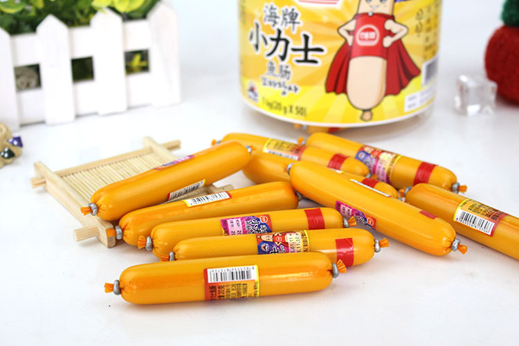 韩国进口儿童休闲食品零食批发 海牌小力士鱼肠 20g*300根