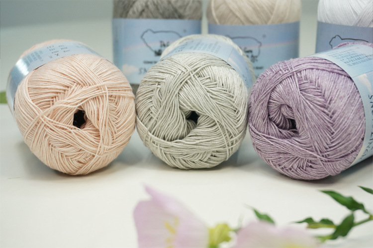 编格尔春夏中细亚麻钩针线手工编织披肩吊带花式纱雪麻批发